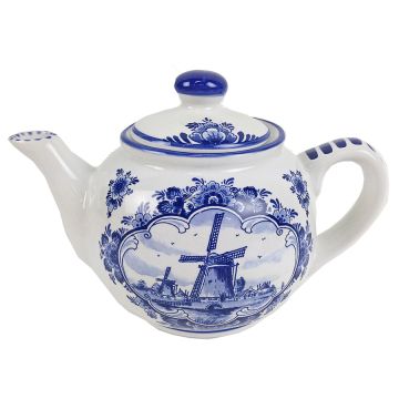 Theepot Delfts blauw, Molen en Bloem