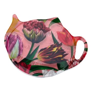 Theezakjeshouder 'pretty tulips' - roze