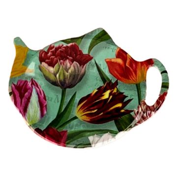 Theezakjeshouder 'pretty tulips' - groen 