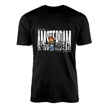 Unisex T-Shirt Me With Bike Amsterdam Zwart