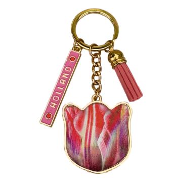 Sleutelhanger pretty tulips Holland - Licht Roze