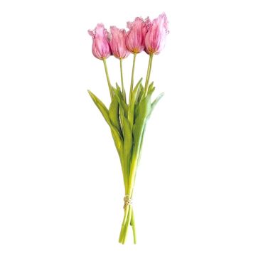 Boeket van 5 Lila Franje Tulpen - 40 cm