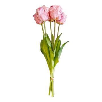 Boeket van 5 Roze Papegaaitulpen - 40 cm