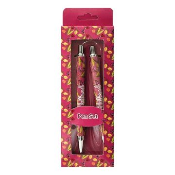 Set of 2 pens - Pink Tulips