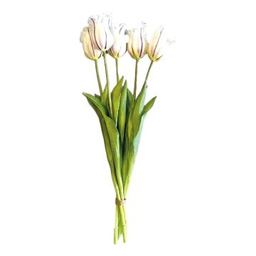 Boeket van 5 Witte Franje Tulpen - 40 cm