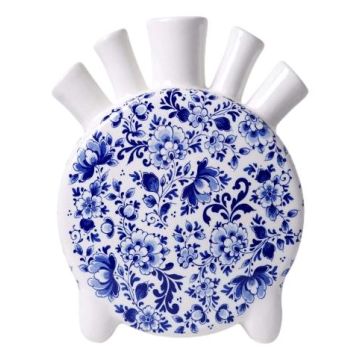 Tulpenvaas Delfts blauw rond, 20 cm
