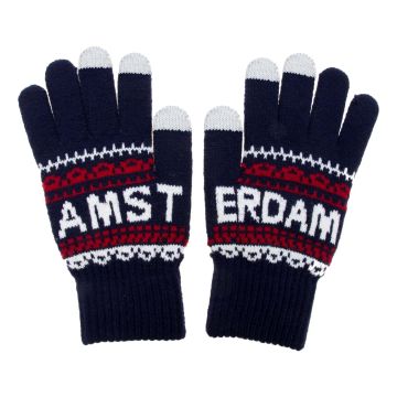 Unisex Handschoenen John Amsterdam Blauw / Wit/ Rood