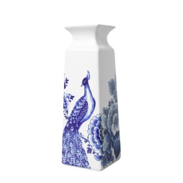 Vaas Paauw met Bloemen klein - vierkant