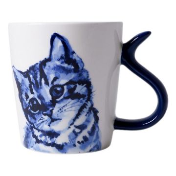 Mok Kattenstaart – Vriendelijk - Delfts Blauw 