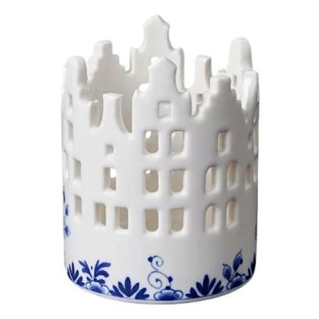 Theelichthouder Huisjes Delfts Blauw Klein