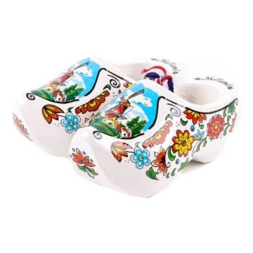 Set houten klompjes 10cm, Wit