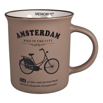 Mok Memoriez - Amsterdamse Fietsen - Mat WoestijnKlei, Groot