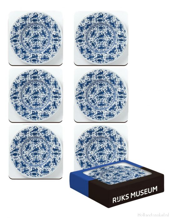Verwant stijfheid het winkelcentrum Onderzetters Delfts blauw Rijksmuseum (kurk) in doosje, 6 stuks kopen bij  HollandWinkel.NL