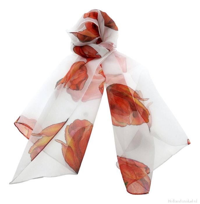 Pidgin Voornaamwoord Additief Dames sjaal Tulp Rood, wit kopen bij HollandWinkel.NL
