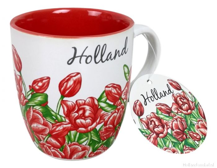 Mevrouw kwaad kleermaker Koffiekopje "rode tulpen" kopen bij HollandWinkel.NL