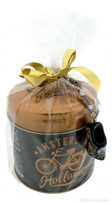Ervaren persoon Injectie Van toepassing Stroopwafels Cadeau "Amsterdam Holland Fiets Goud" kopen bij  HollandWinkel.NL