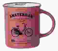 Mok Memoriez - Amsterdamse Fietsen - Mat Fuchsia, Groot