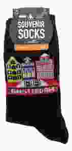 Dames Sokken "Grachtenhuisjes Geel/Blauw/Rood"  35-41