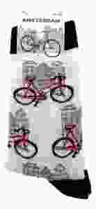 Heren Sokken "Wit/Zwart Fietsen" - 40-46