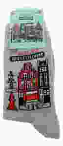 Dames Sokken "Houses of Amsterdam Rood"  35-41