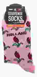 Kindersokken "Roze Tulpen" , 7-8 jaar