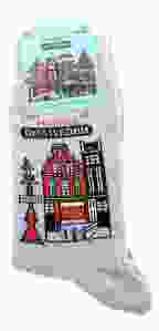 Heren Sokken "Grachtenhuisjes Rood" - 40-46