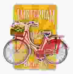 Magneet Gele Fiets Glimmend Amsterdam