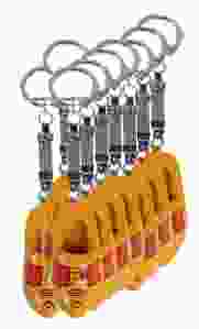 Sleutelhanger 1 houten klompje boerengeel, 12 stuks 