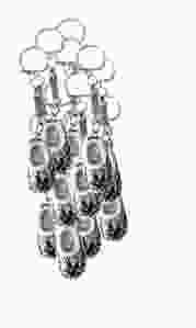 Sleutelhanger 1 delftsblauw houten klompje, 12 stuks