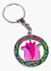 Sleutelhanger spinner tulp Holland - roze