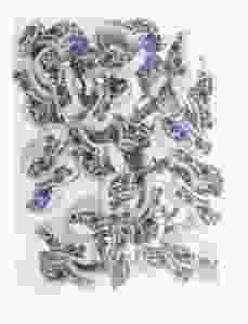  Sleutelhanger 2 Delfts blauwe houten klompjes, 12 stuks