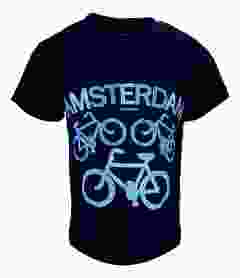 Kinder T-shirt Fiets Amsterdam Navy