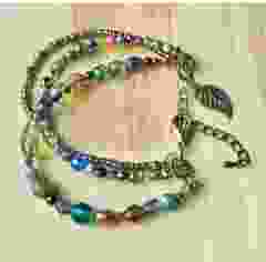 Bracelet facetted Bohemian beads, 3 rows