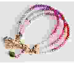 Bracelet 3 row facetted colorful glass beads
