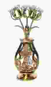 3 Tulpen in vaas, met helder Swarovski kristal