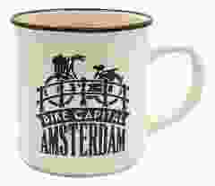 Mok Amsterdam bike capital crème - klein
