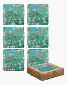 Onderzetters Amandelbloesem (kurk) in doosje, 6 stuks