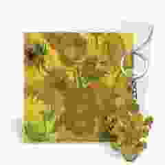 Cadeaukaart "Zonnebloemen" met sleutelhanger