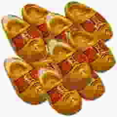 Koelkastmagneet klompjes boerengeel, 6 stuks