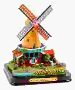 Stellingmolen polystone 9 cm - geel/rood