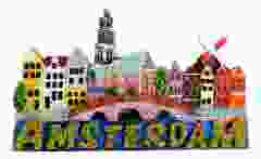 Koelkastmagneet Amsterdam - Glitter