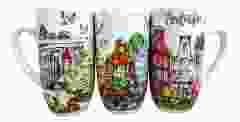 Gift set with three cups "Greetings from Amsterdam"