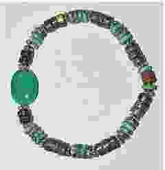 Bracelet with sea green agate, serpentine and jasper beads
