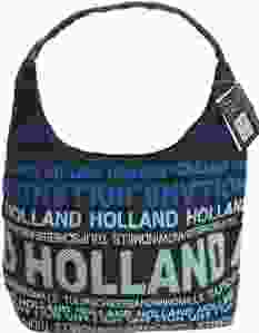 Schoudertas Julia L  Holland  in zwart/blauw van Robin Ruth