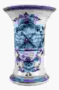 Handgeschilderde Wijde Bloemenvaas, 23 cm 