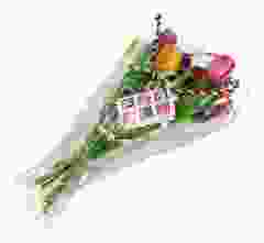 "Zeg het met bloemen" - 9 Grote tulpenboeket met cadeaukaartje, 34cm 