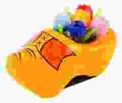 Koelkastmagneet Klomp Boerengeel met tulpjes, 4 cm