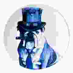 Wandbord "De Hond met Sigaar" , 20 cm 