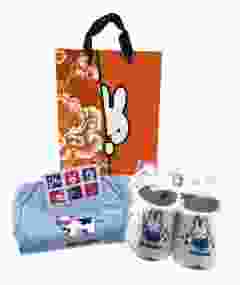 Cadeauset Baby Romper Blauwe Koe met Slofjes