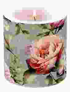 Kaars "Pioenrozen compositie groen" - Klein